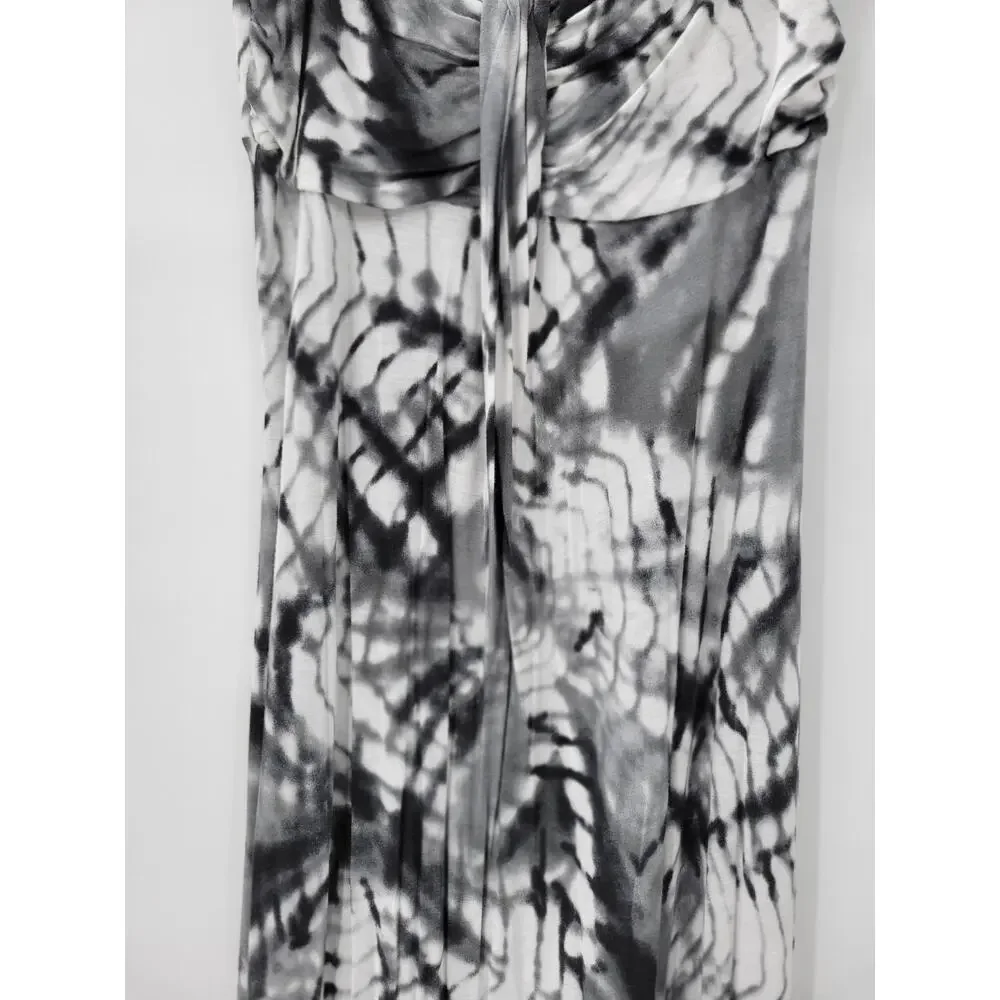 Hula Honey Womens Dress Medium Gray White Tie Dye Strapless Maxi Summer Beach - Picture 12 of 12